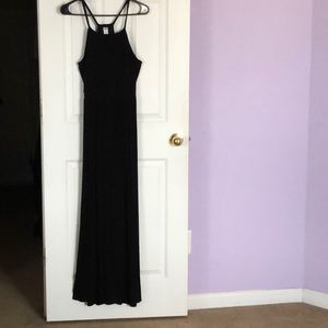 Old Navy Black T-Back Floor Length Maxi Dress